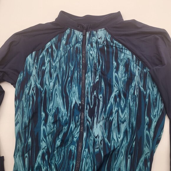 All in Motion Womens XL Long Sleeve Mock Neck One Piece Zip Swimsuit Rashguard - Picture 9 of 10